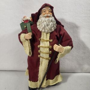 Windsor Collection Fabric Mache Santa Claus Collectible Decor  12" With Box Xmas